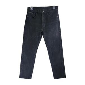 CALVIN KLEIN Original Straight Fit Jeans SZ 27 Black Denim Lightly Distressed